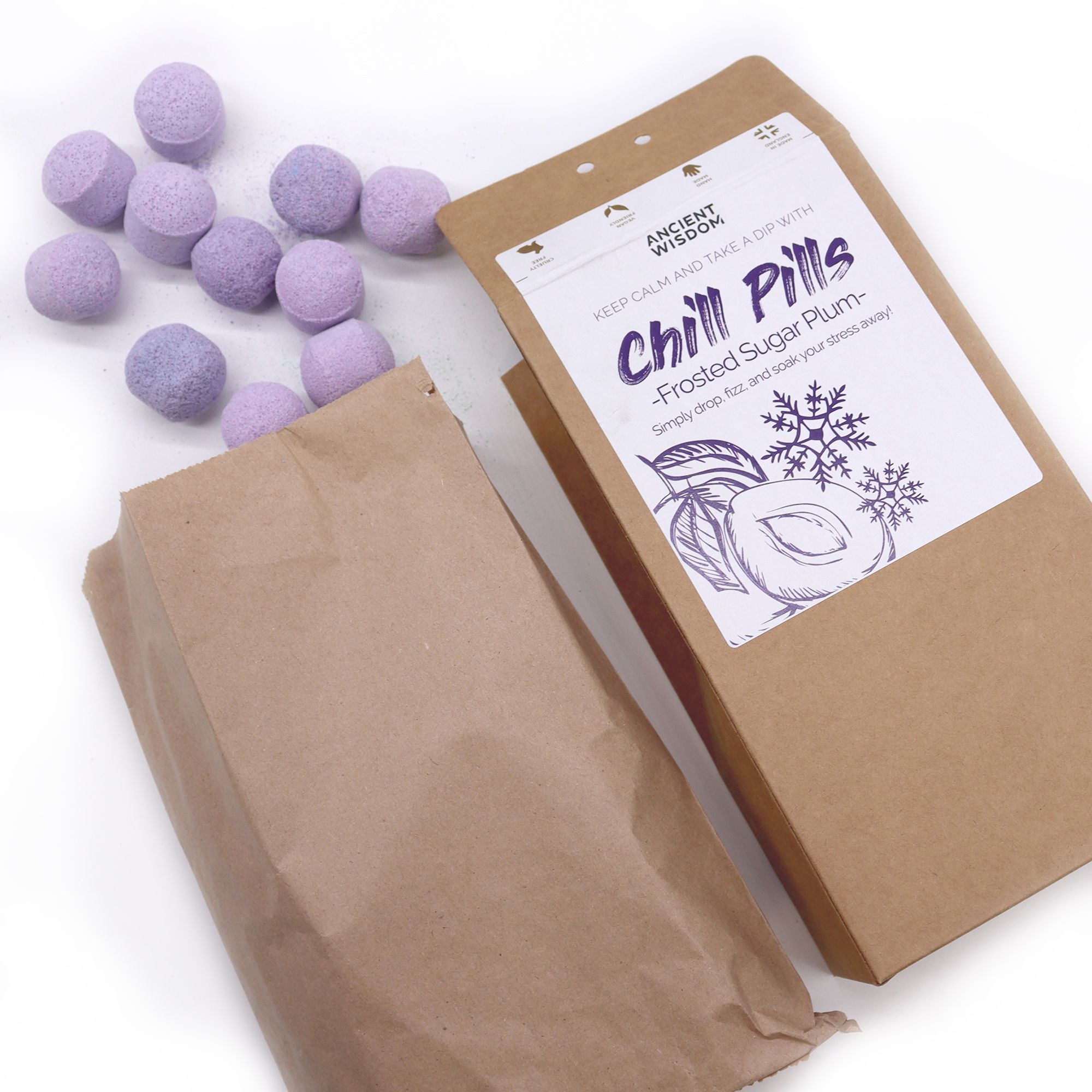 Chill Pills Badebomber 350g - Frosted Sugar Plum