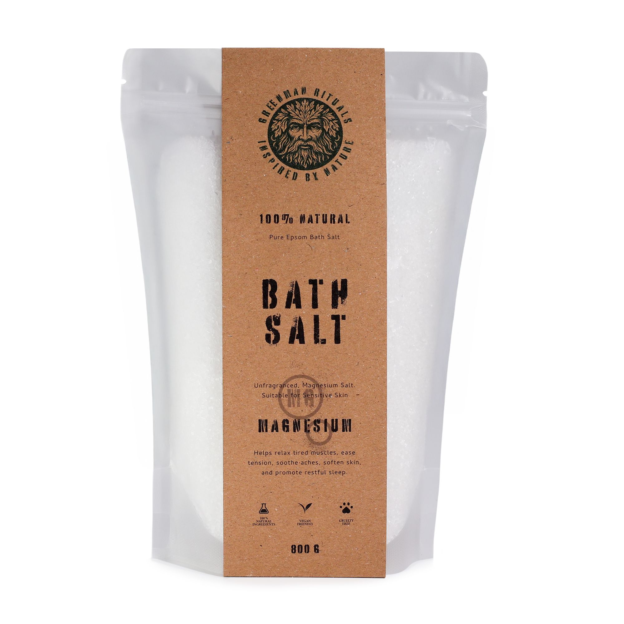 Greenman Rituals Magnesium Epsom Badesalt – Pure Formula