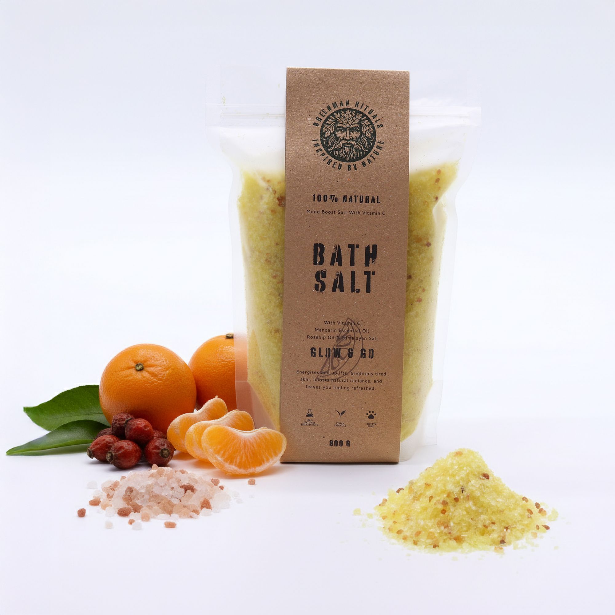 Greenman Rituals Vitamin C & Mandarin Epsom Badesalt – Glow & Go
