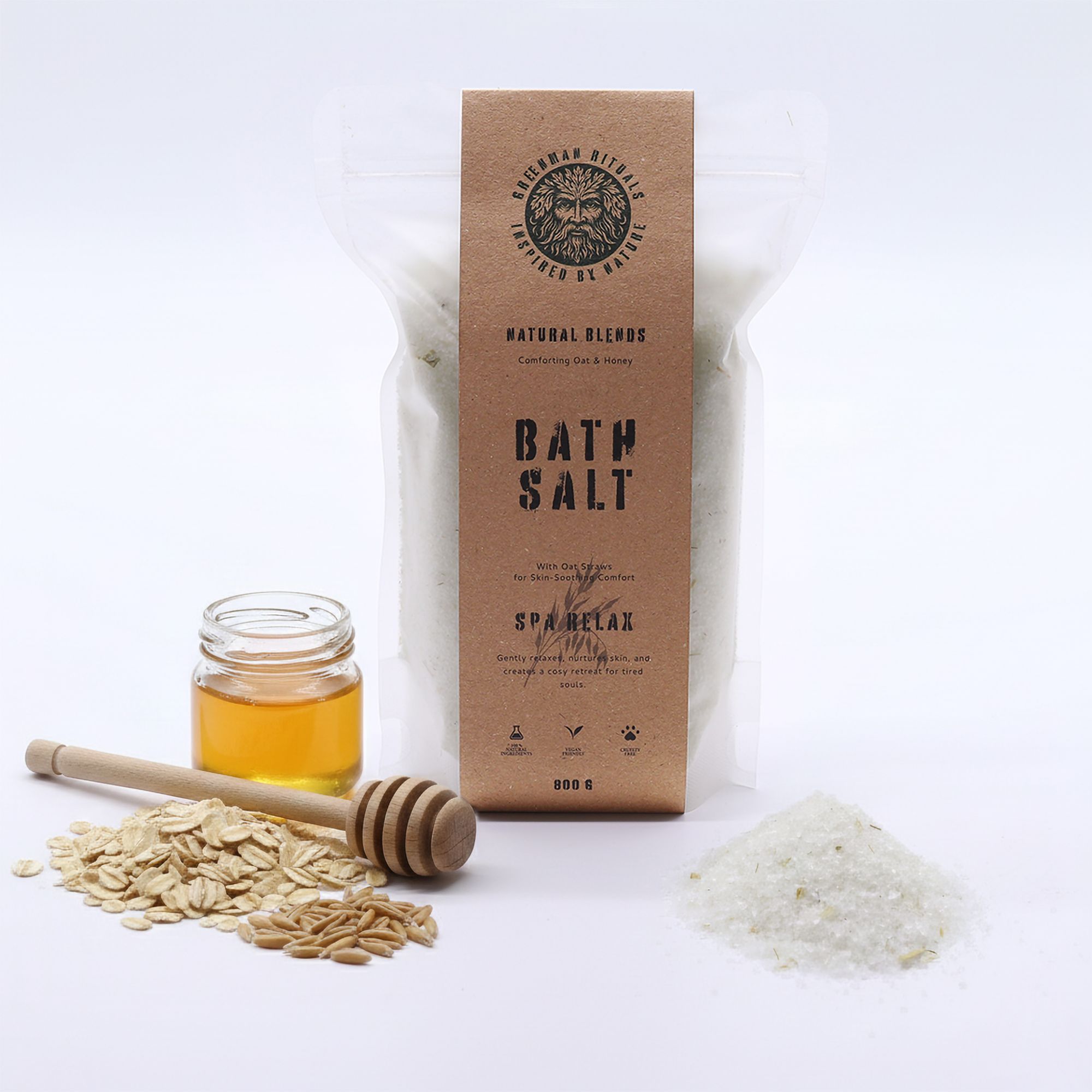 Greenman Rituals Havre & Honning Epsom Badesalt – Spa Relax Blend