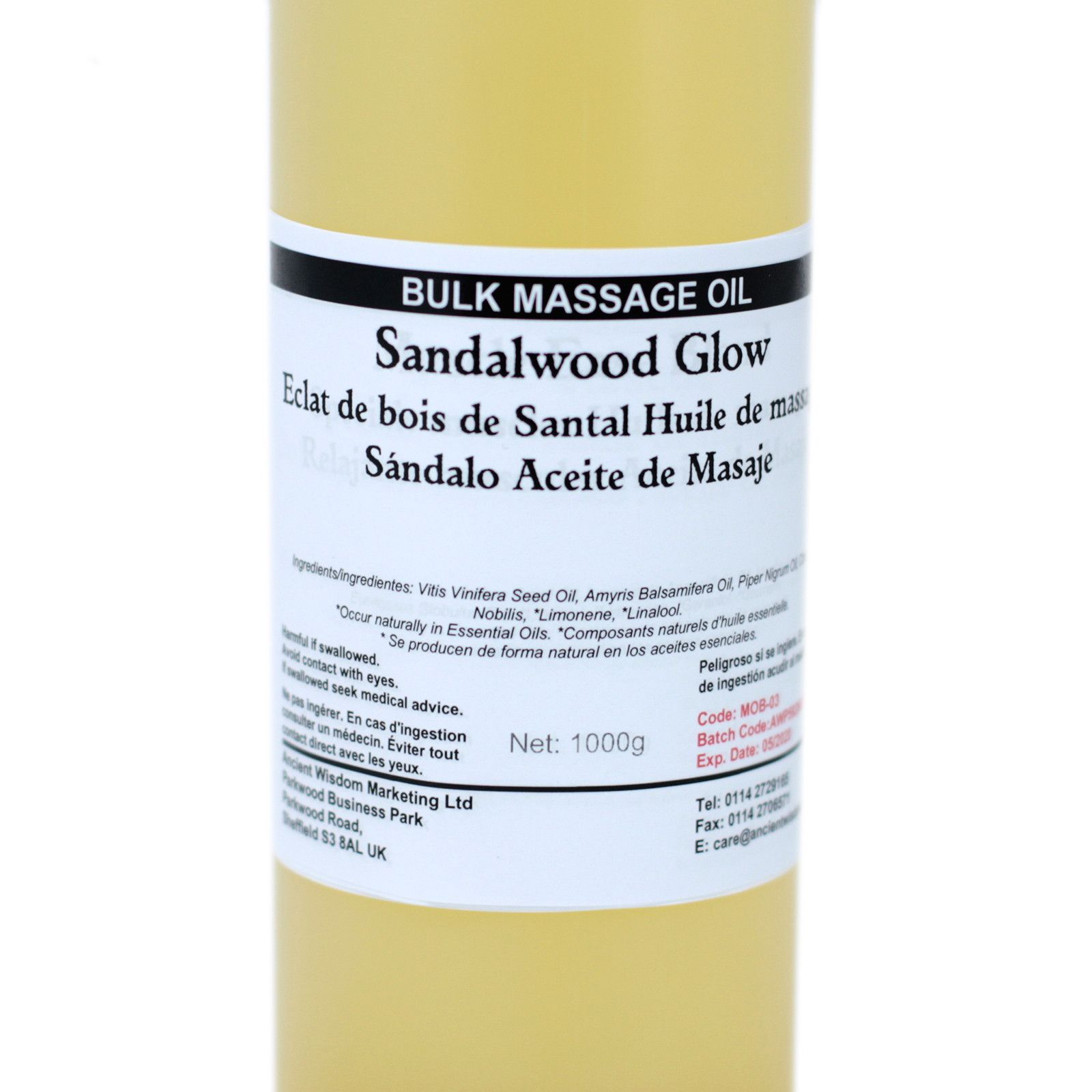 Ancient Wisdom Massageolie – Sandalwood Glow 1 Kg