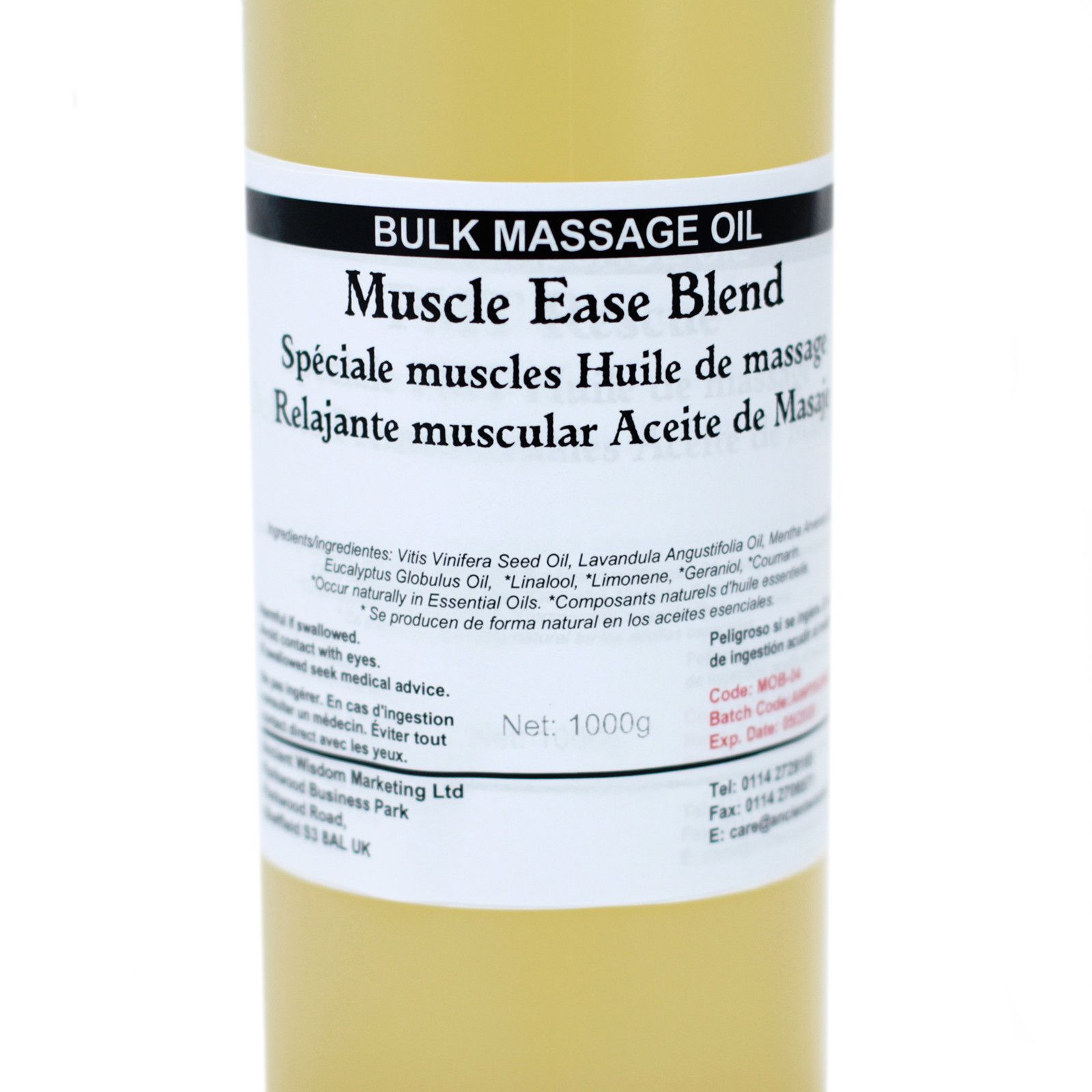Ancient Wisdom Massageolie – Muscle Ease 1 Kg