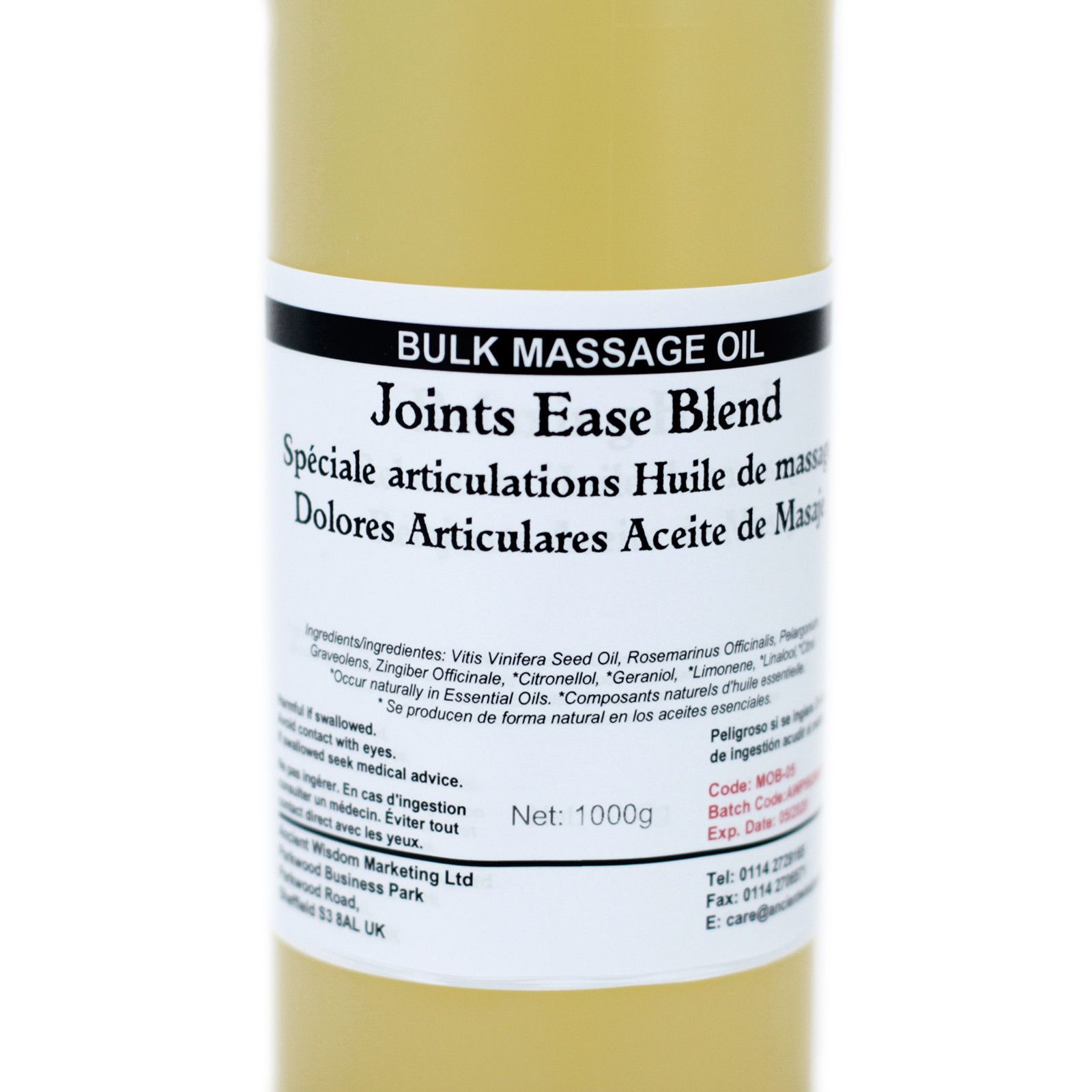 Ancient Wisdom Massageolie – Joints Ease 1 Kg
