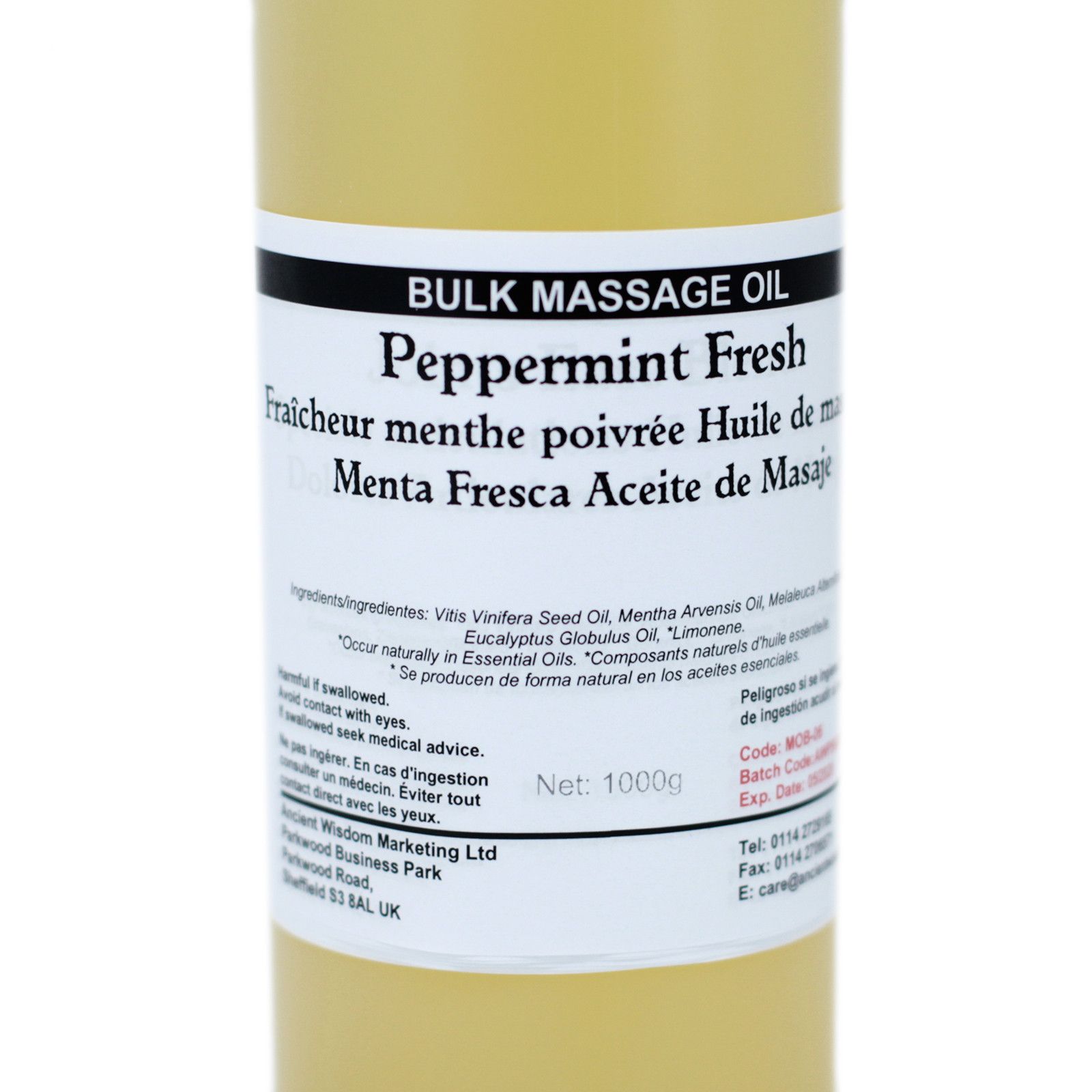 Ancient Wisdom Massageolie – Peppermint Fresh 1 Kg