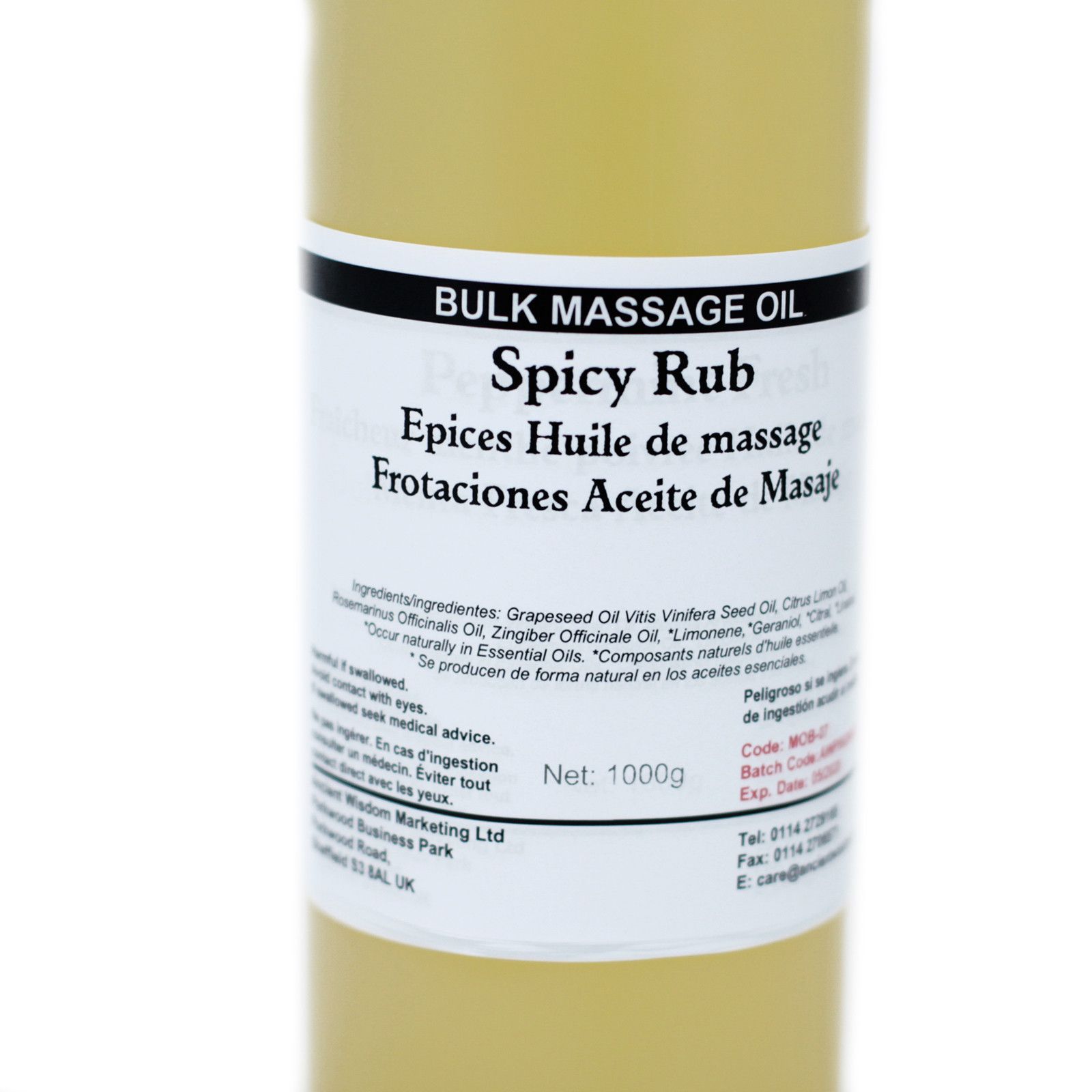 Ancient Wisdom Massageolie – Spicy Rub 1 Kg