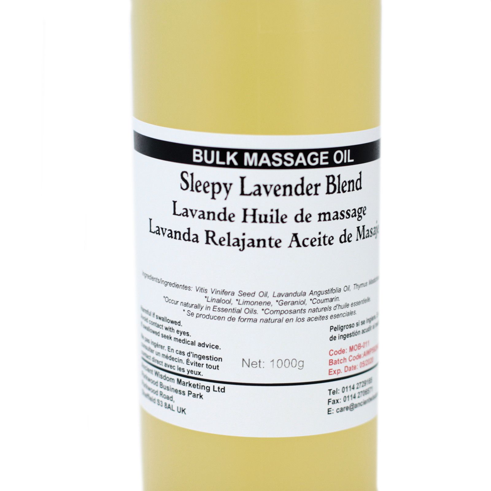 Ancient Wisdom Massageolie – Sleepy Lavender 1 Kg