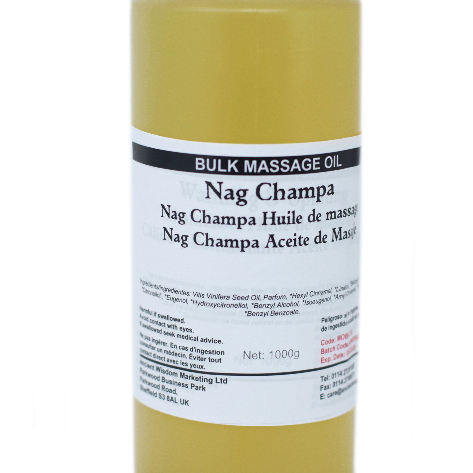 Ancient Wisdom Massageolie – Nag Champa 1 Kg