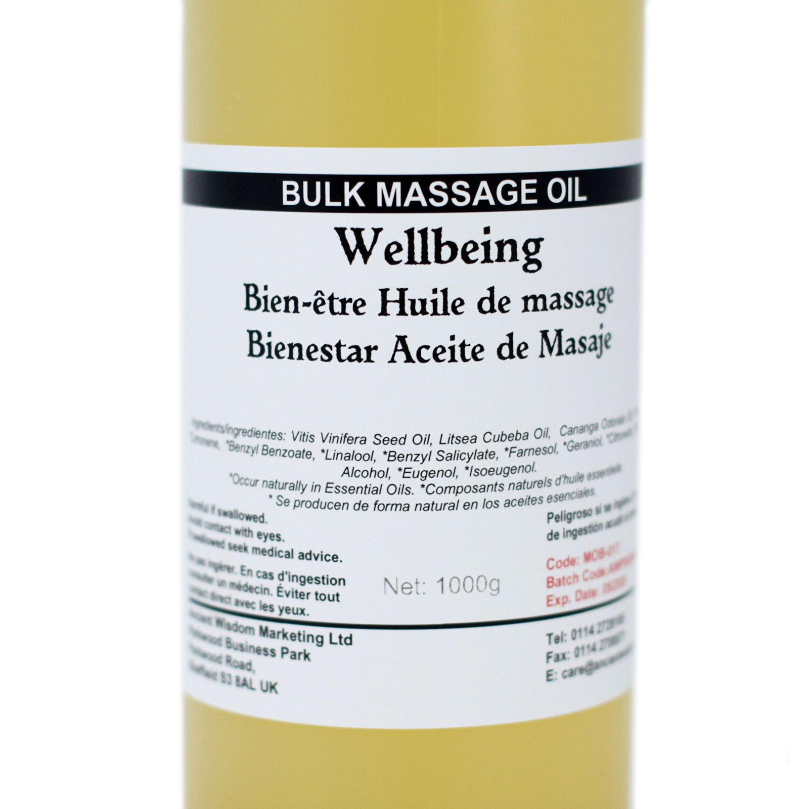 Ancient Wisdom Massageolie – Wellbeing 1 Kg