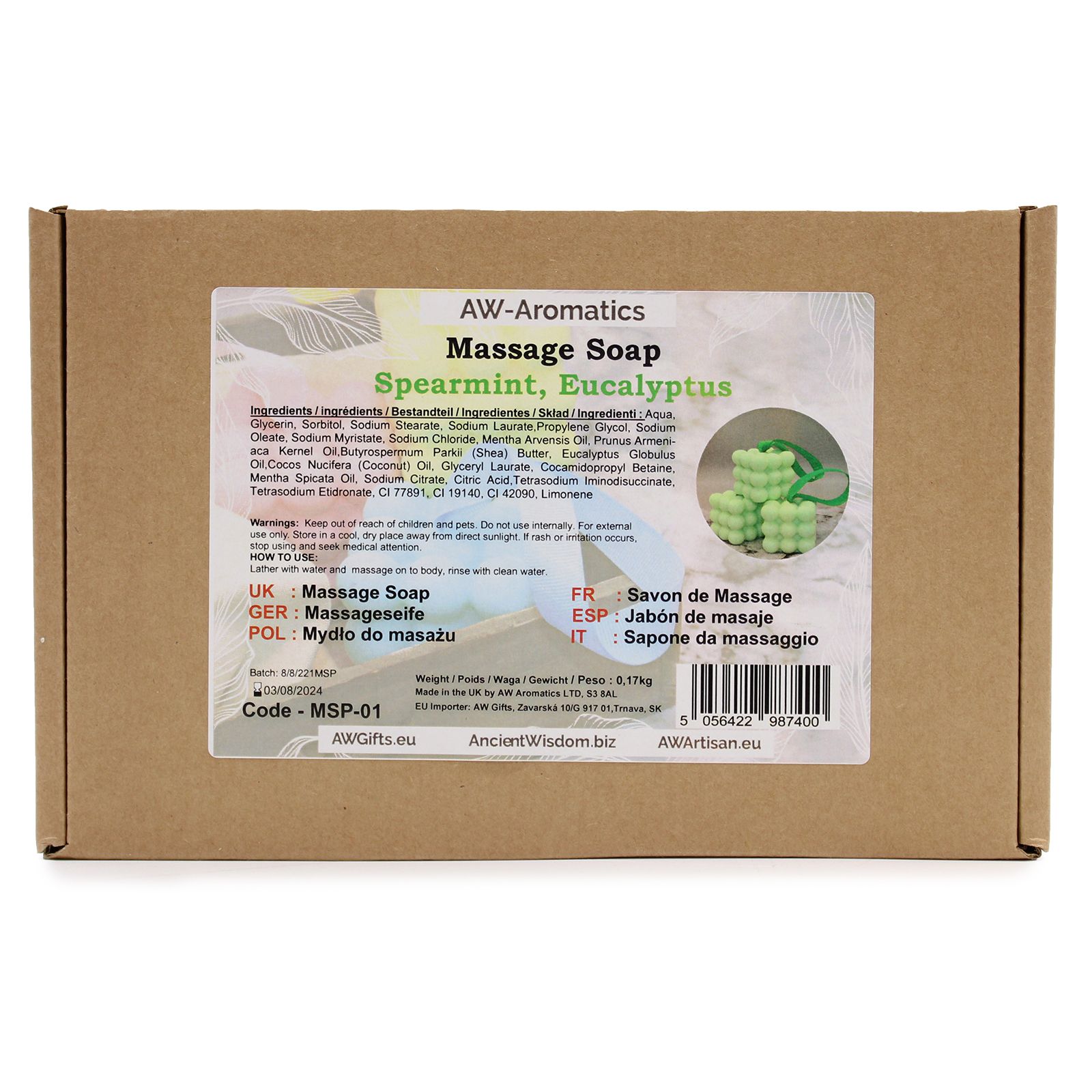 Massagesæbe – Spearmint & Eukalyptus