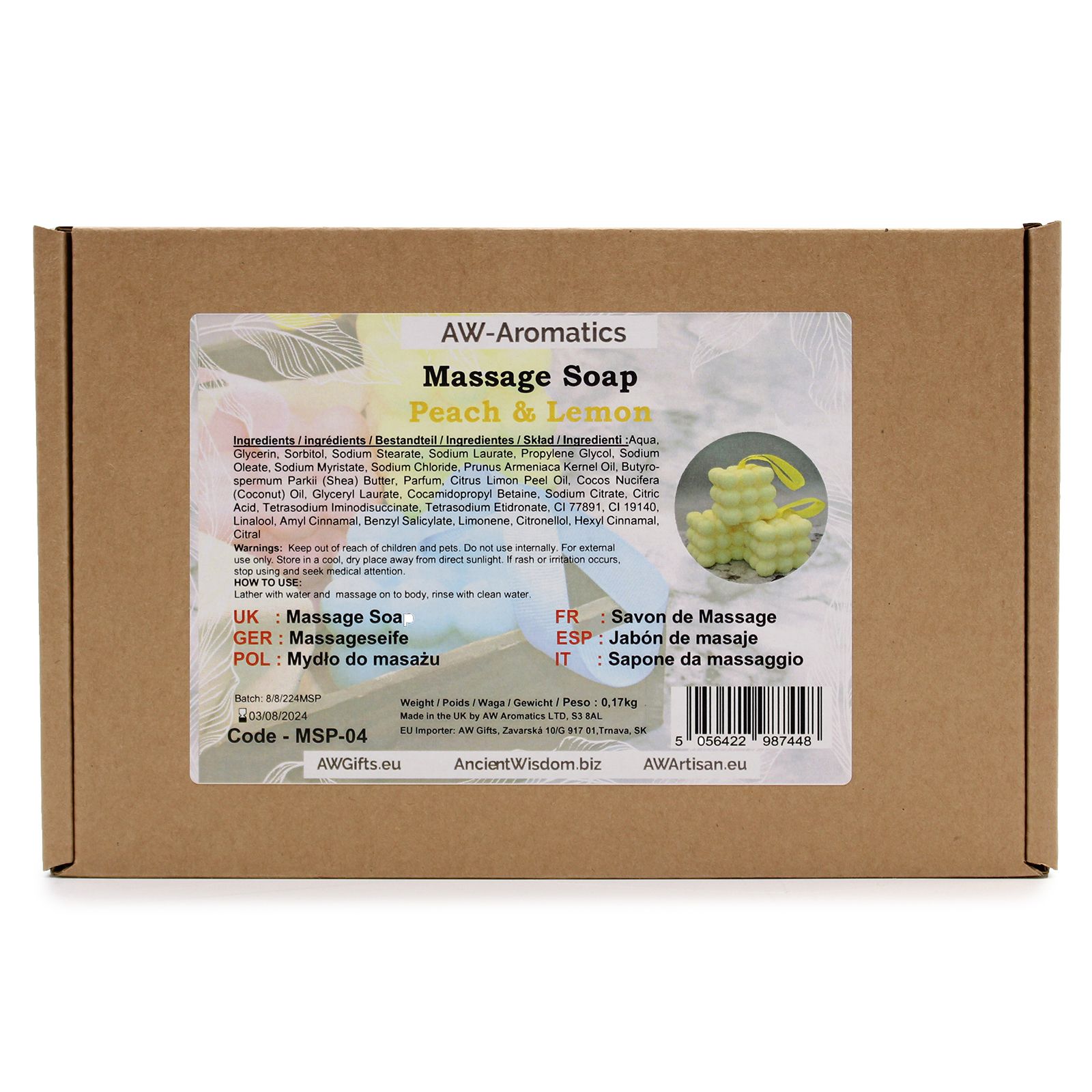 Massagesæbe – Fersken & Citron