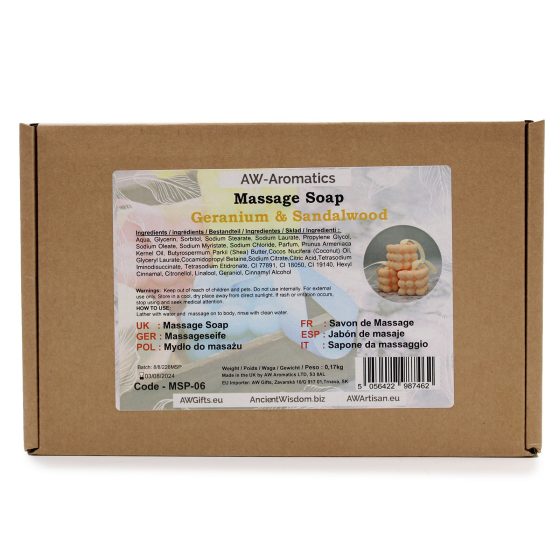 Massagesæbe – Geranium & Sandeltræ - Billede 3