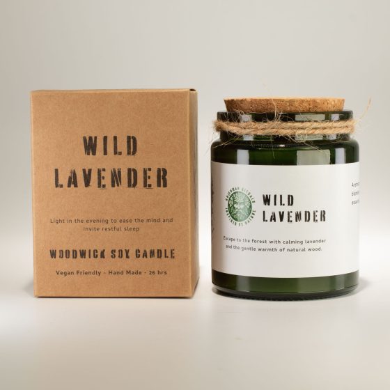 Greenman Woodwick Soja Duftlys – Wild Lavender - Billede 3