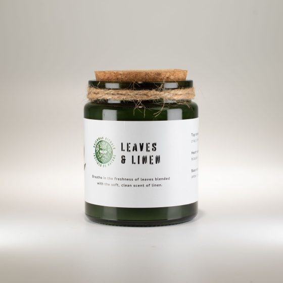 Greenman Woodwick Soja Duftlys – Leaves And Linen - Billede 4