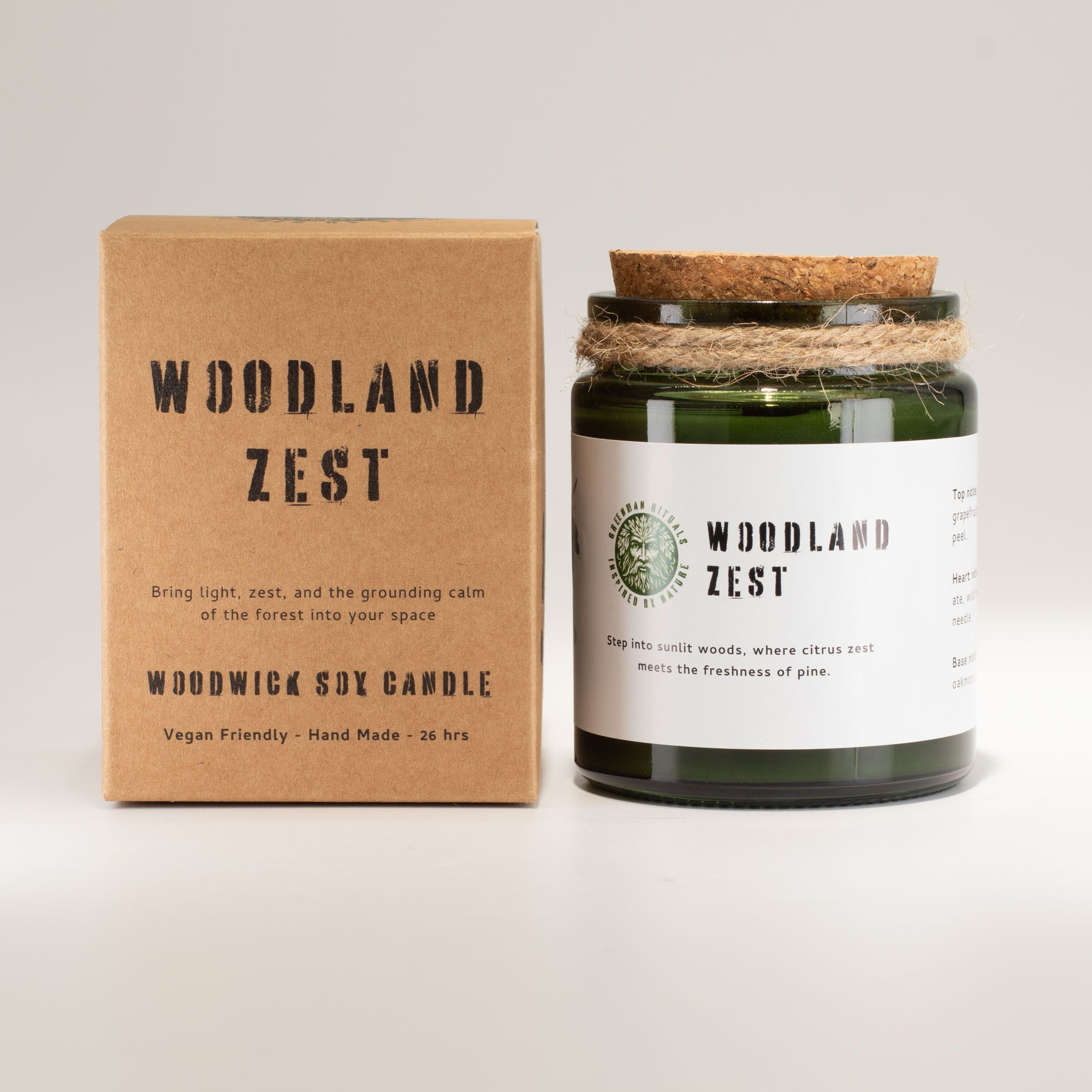 Greenman Woodwick Soja Duftlys – Woodland Zest
