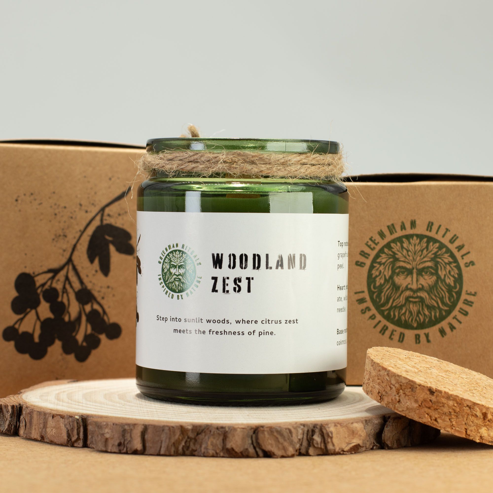 Greenman Woodwick Soja Duftlys – Woodland Zest