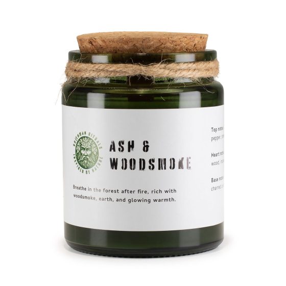 Greenman Woodwick Soja Duftlys – Ash & Woodsmoke