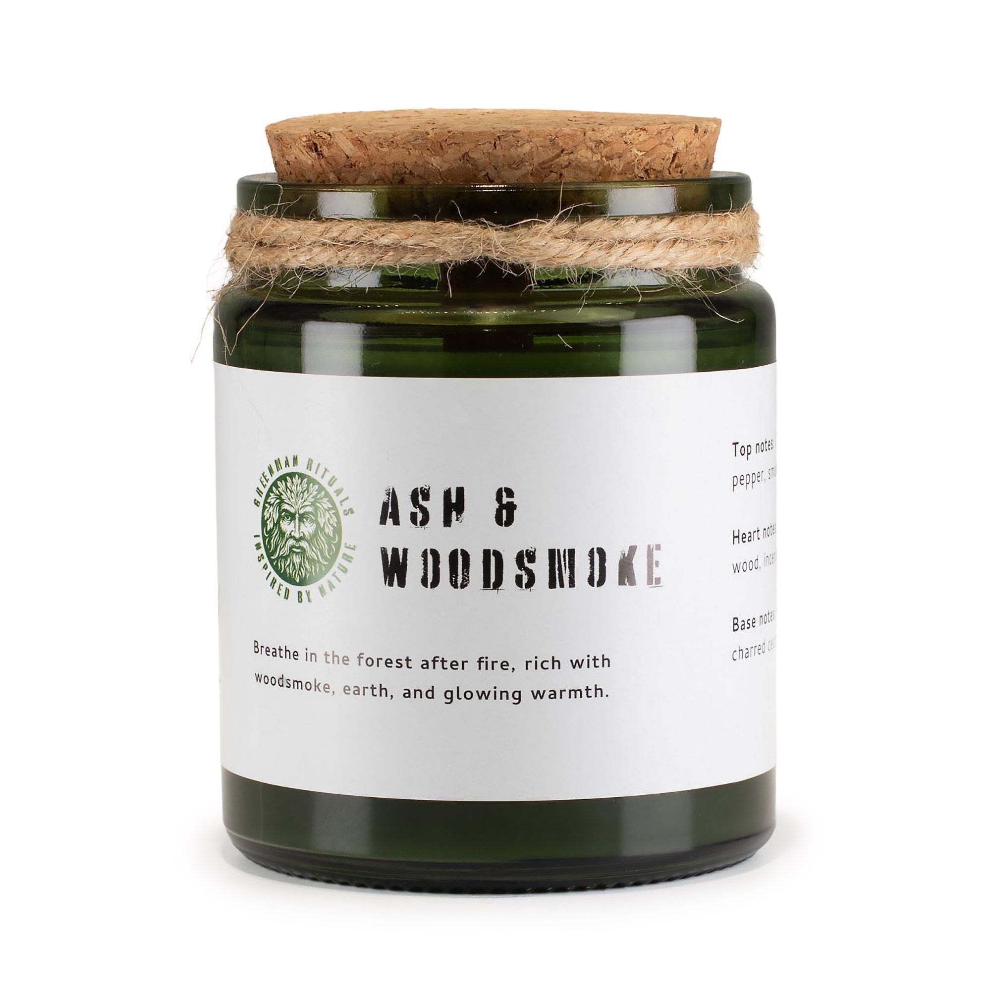 Greenman Woodwick Soja Duftlys – Ash & Woodsmoke