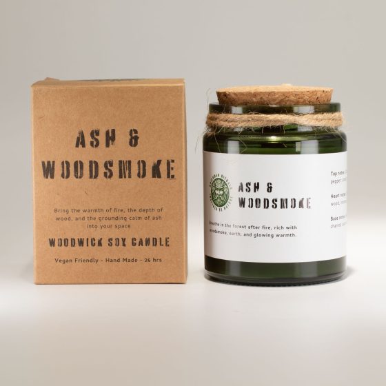 Greenman Woodwick Soja Duftlys – Ash & Woodsmoke - Billede 3
