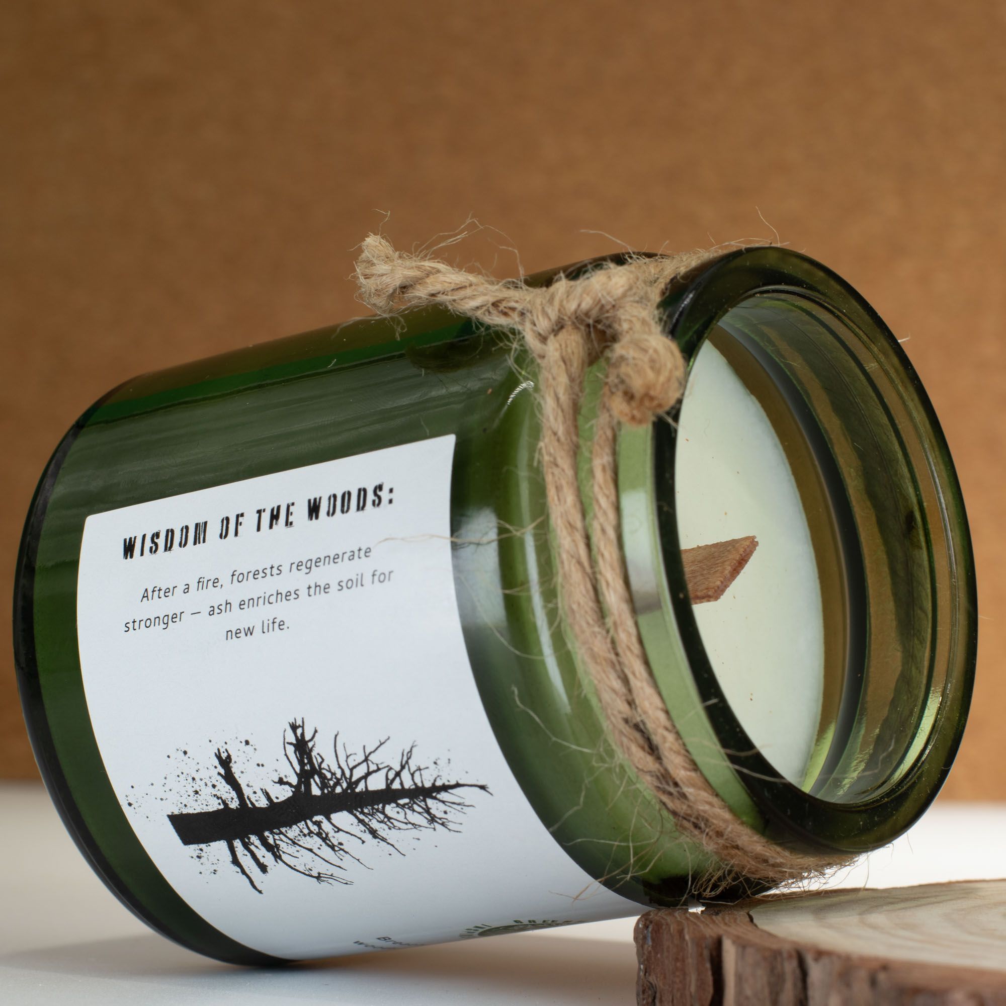 Greenman Woodwick Soja Duftlys – Ash & Woodsmoke