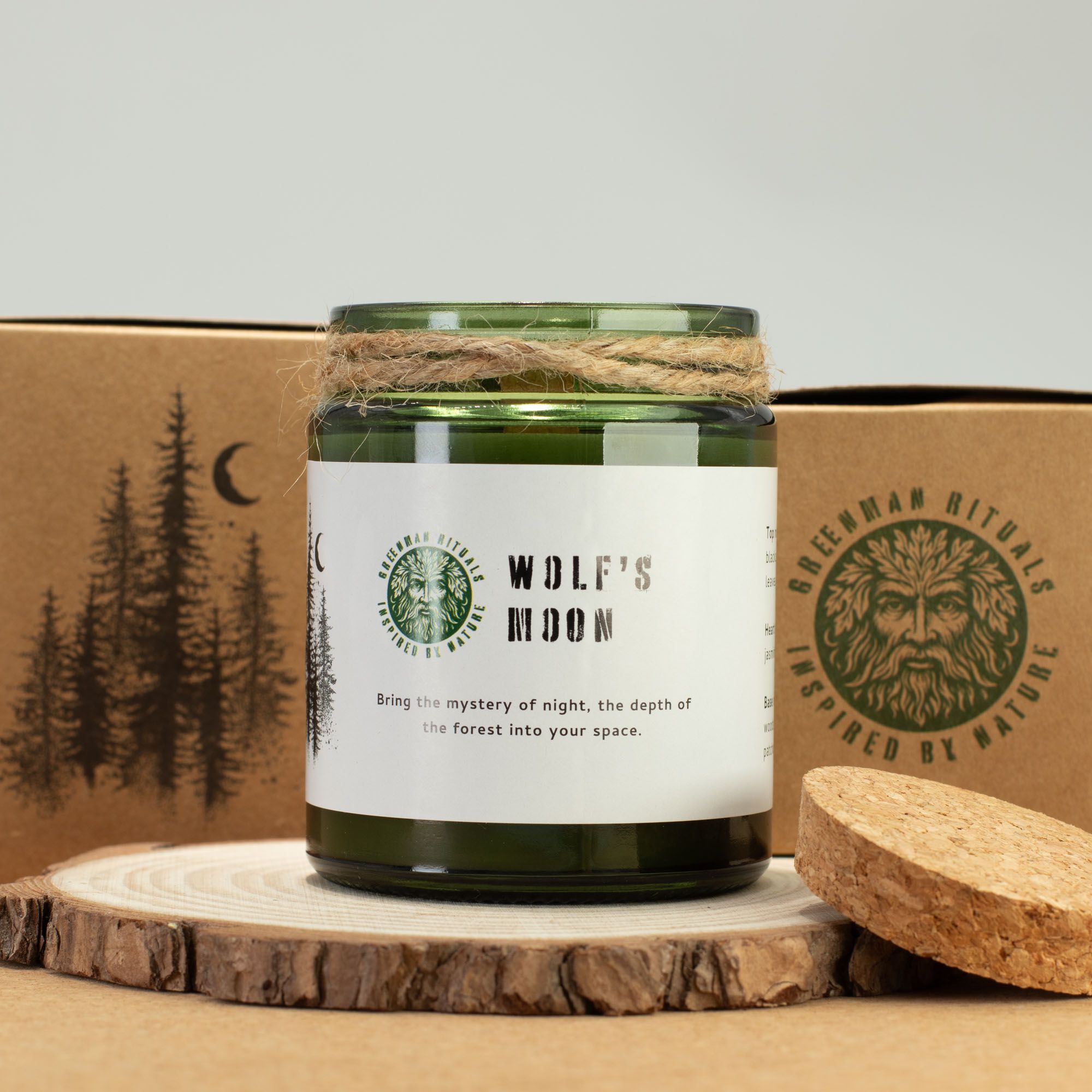 Greenman Woodwick Soja Duftlys – Wolf's Moon