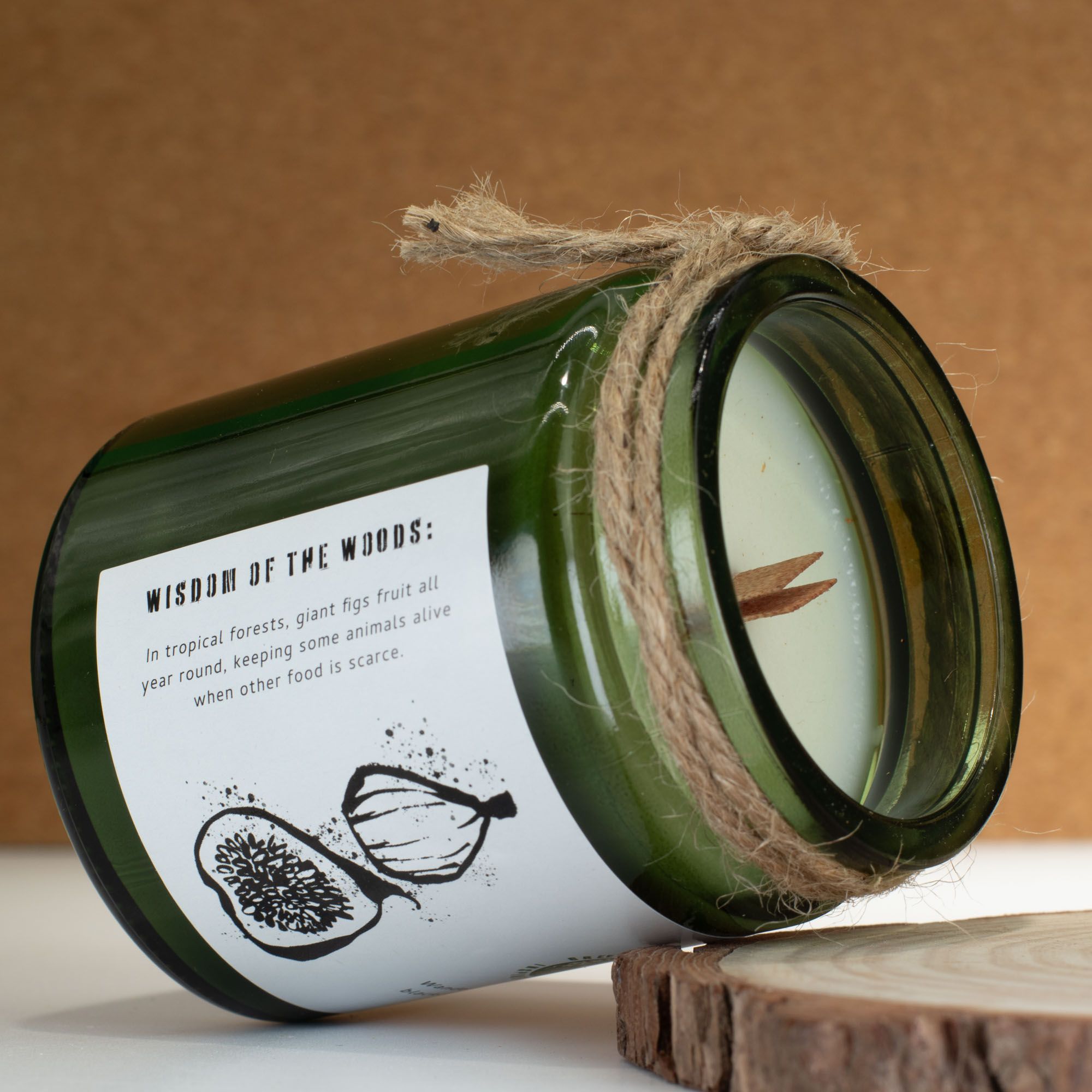 Greenman Woodwick Soja Duftlys – Crushed Fig & Cassis
