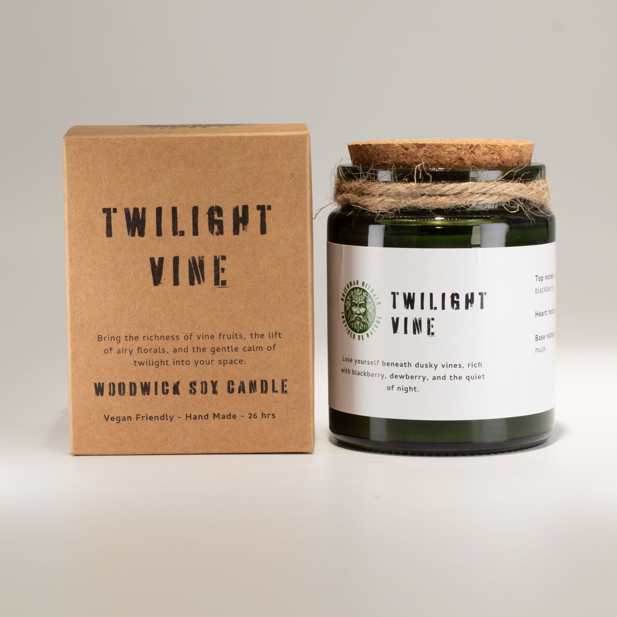 Greenman Woodwick Soja Duftlys – Twilight Vine