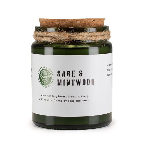 Greenman Woodwick Soja Duftlys – Sage & Mintwood