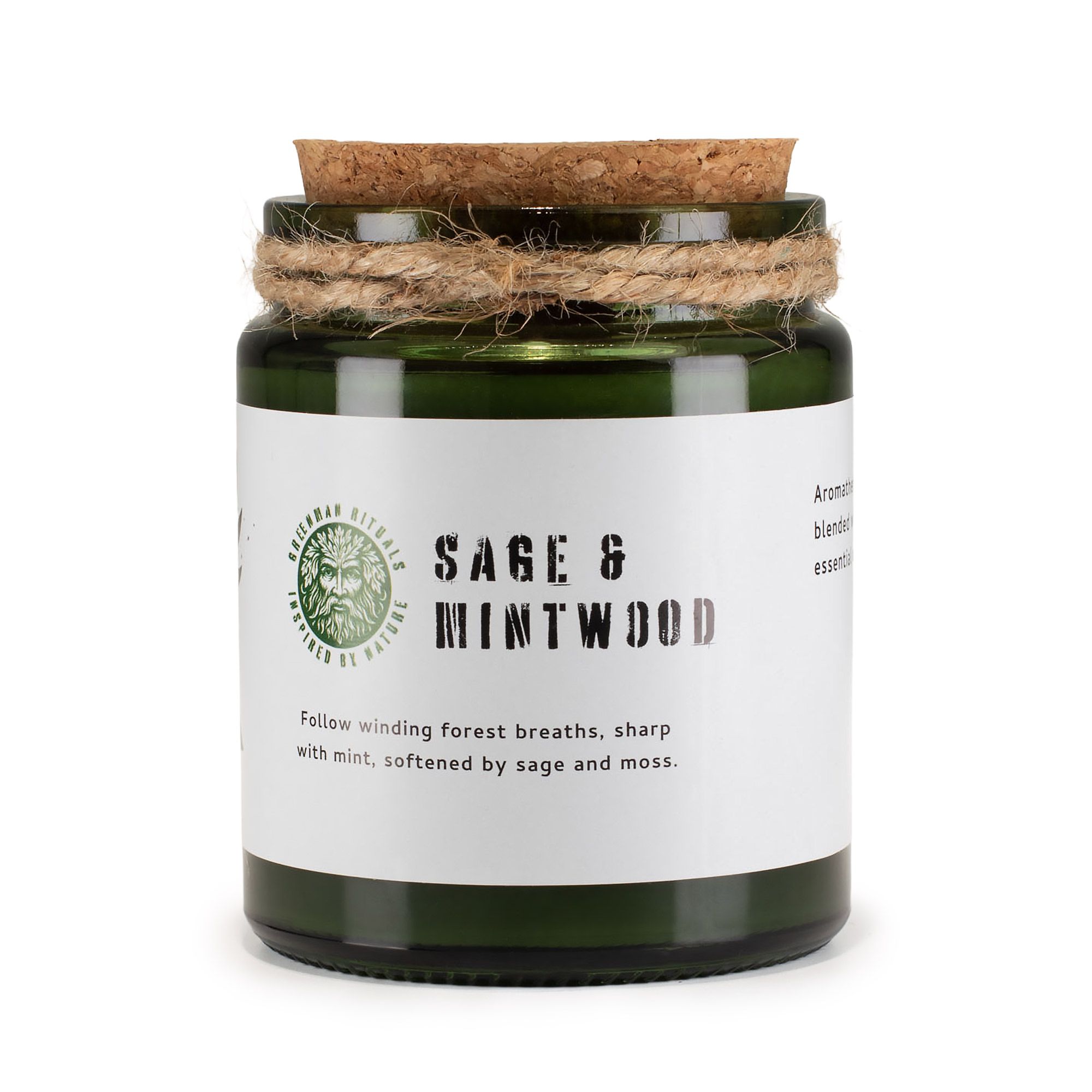 Greenman Woodwick Soja Duftlys – Sage & Mintwood