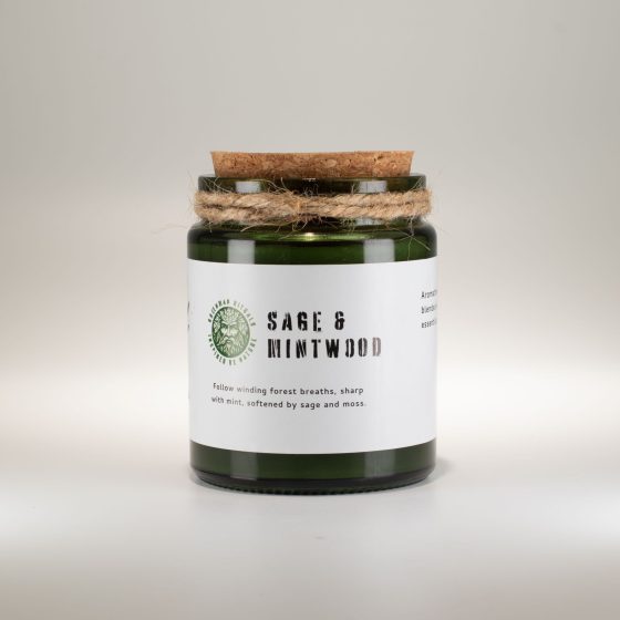 Greenman Woodwick Soja Duftlys – Sage & Mintwood - Billede 4