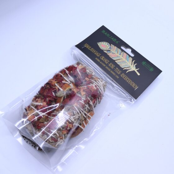 Banjara smudge – Himalaya-salvie, Appelsin, Rose, Tulsi, Rhododendron - Billede 2