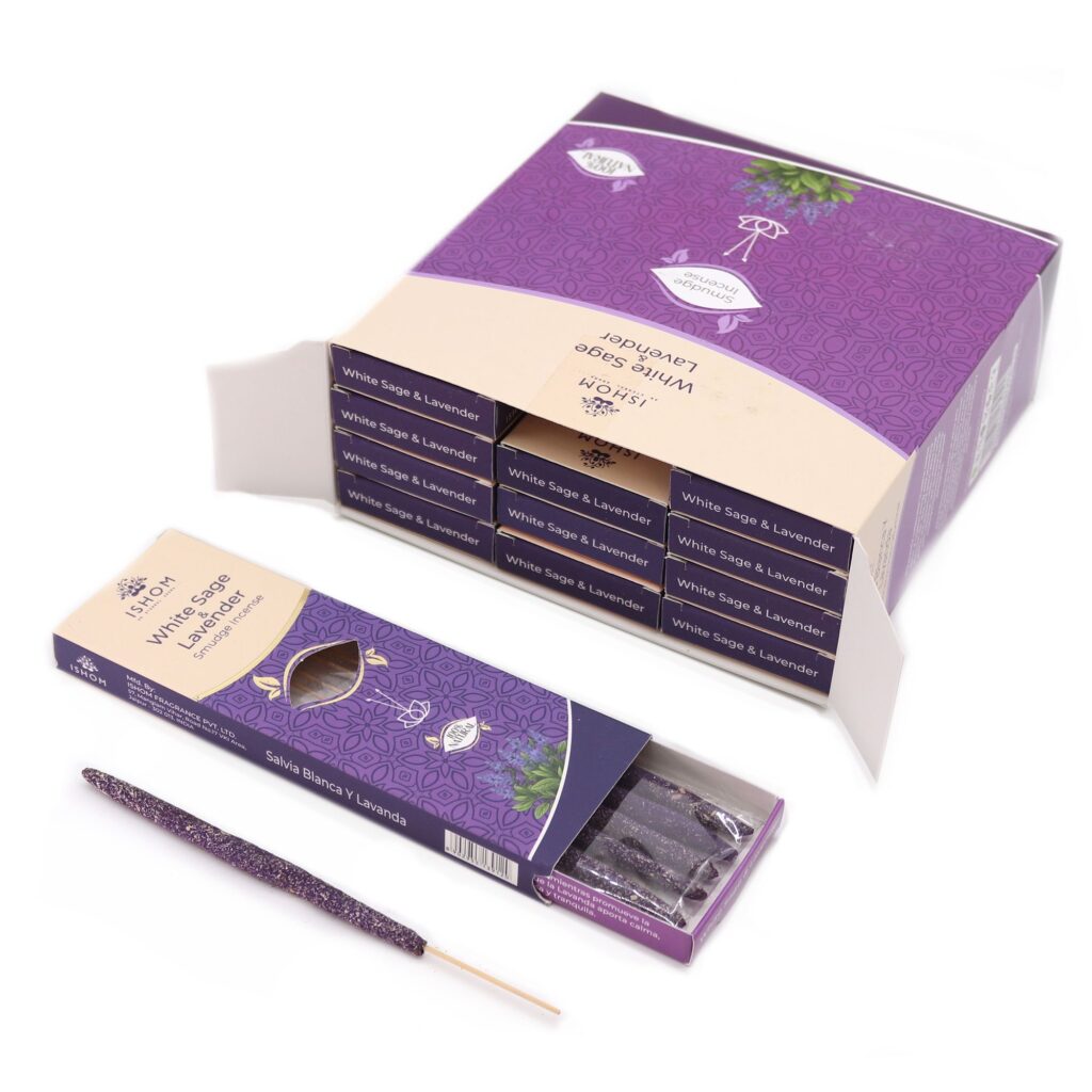 Ishom Smudge røgelsespinde – Hvid Salvie & Lavendel