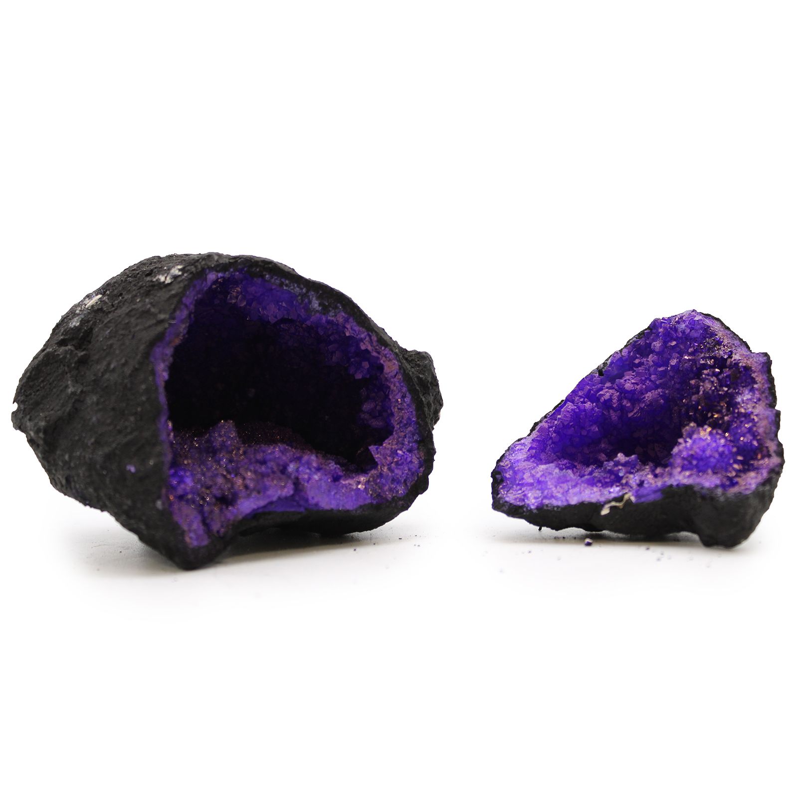 Farvede calcitgeoder – Black Rock lilla