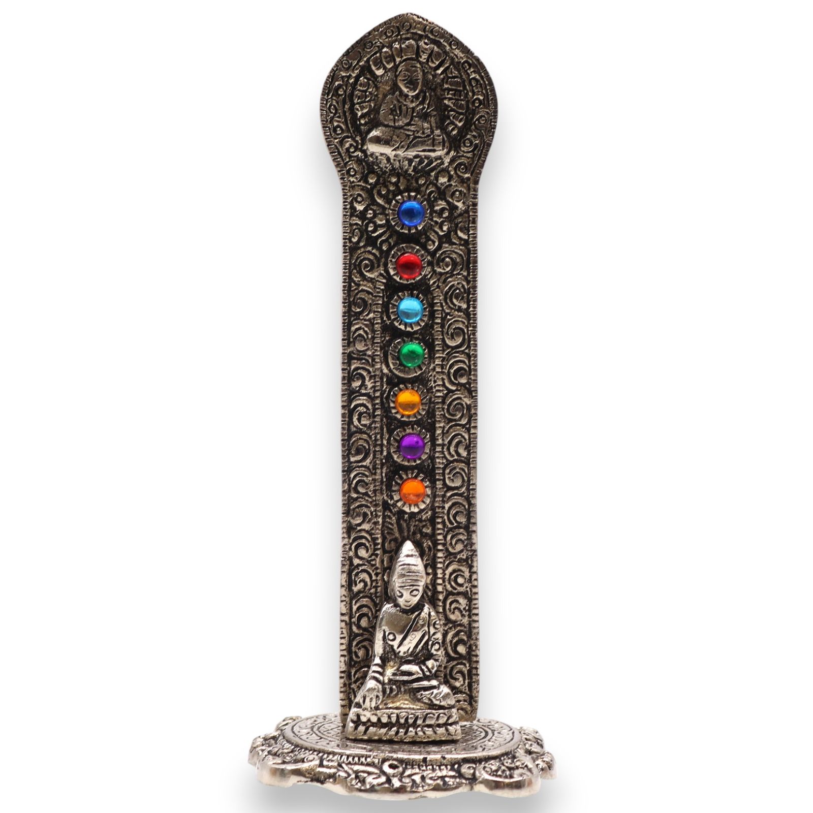 7 Chakra Tower Buddha røgelsesholder (16×6×7 cm)