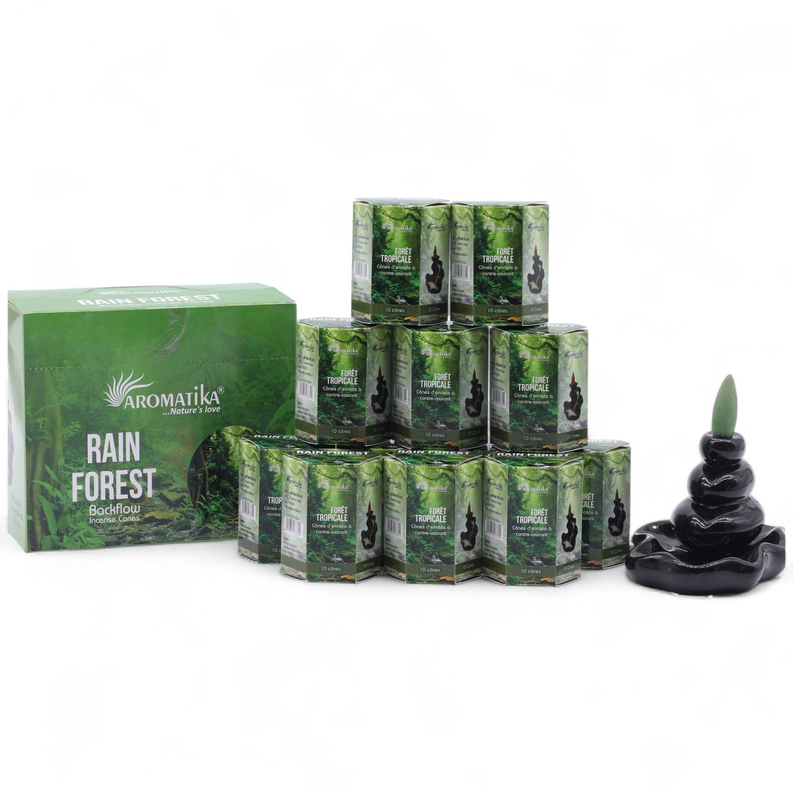Backflow røgelseskegler – Rain Forest (10 stk)