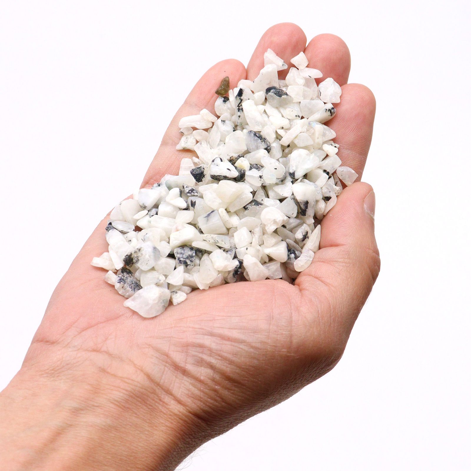 Rainbow moonstone fliser – 1 kg