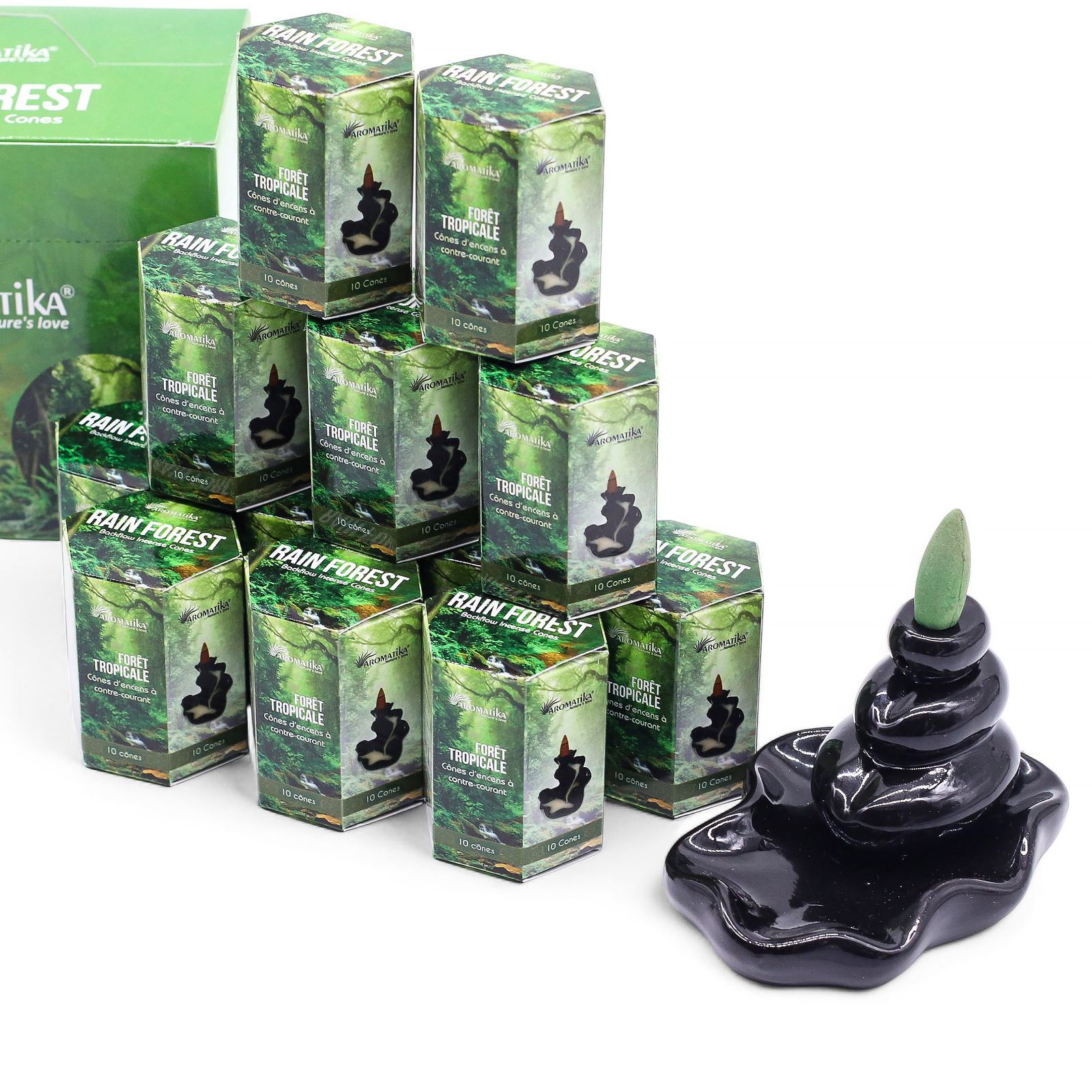 Backflow røgelseskegler – Rain Forest (10 stk)