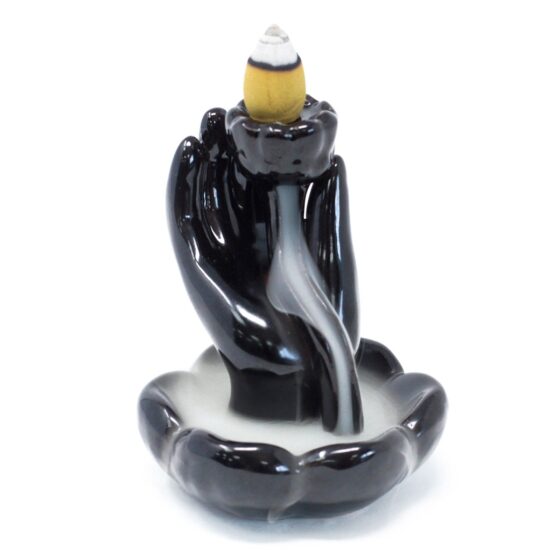 Backflow røgelsesbrænder – Hand & Lotus Flower - Billede 1