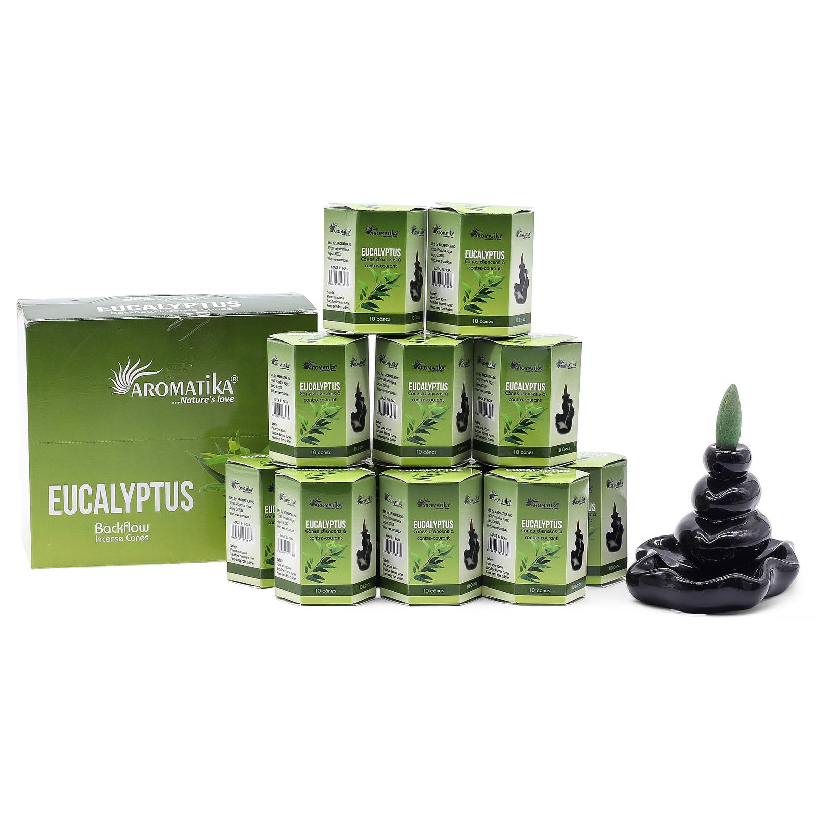 Backflow røgelseskegler – Eucalyptus (10 stk)