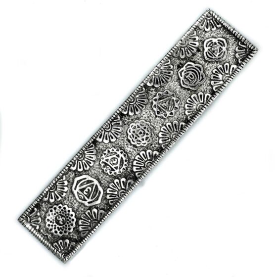 Poleret aluminium røgelsesholder – Chakra Lang (23 cm) - Billede 1