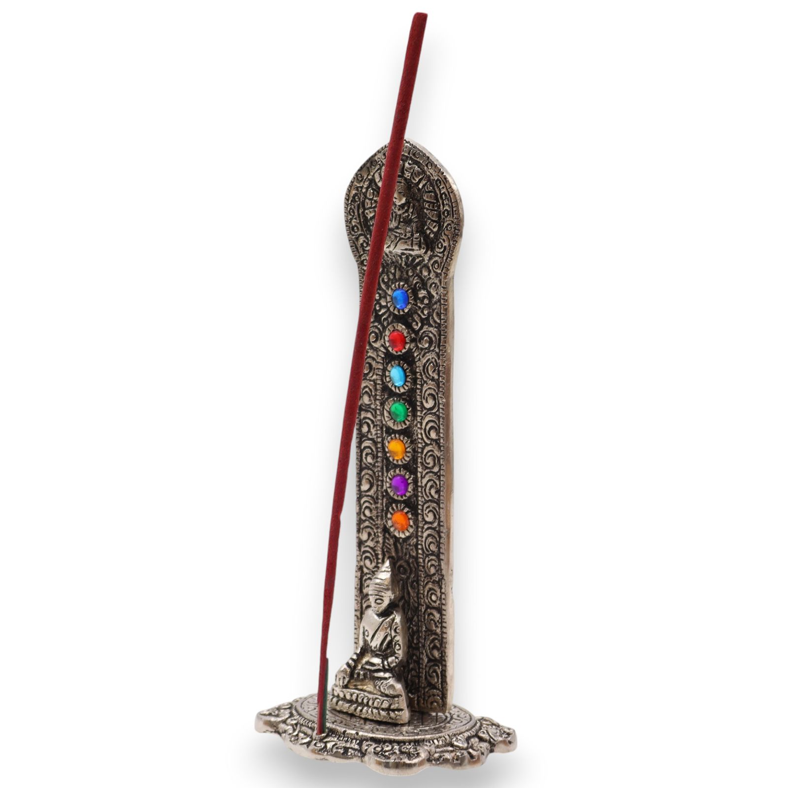 7 Chakra Tower Buddha røgelsesholder (16×6×7 cm)