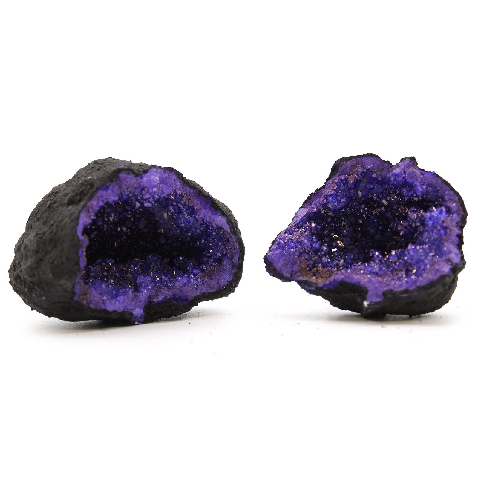 Farvede calcitgeoder – Black Rock blå