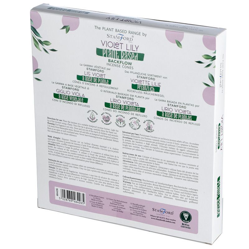 Stamford Plant Based backflow røgelseskegler – Violet Lilly
