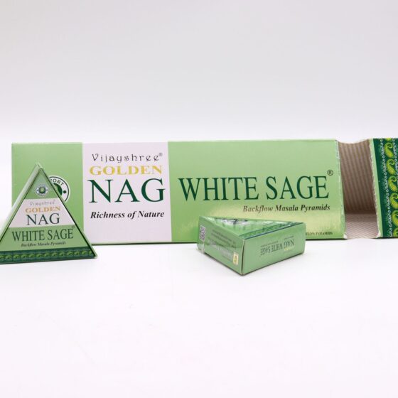 Golden Nag backflow røgelseskegler – White Sage Jumbo (42 g) - Billede 4