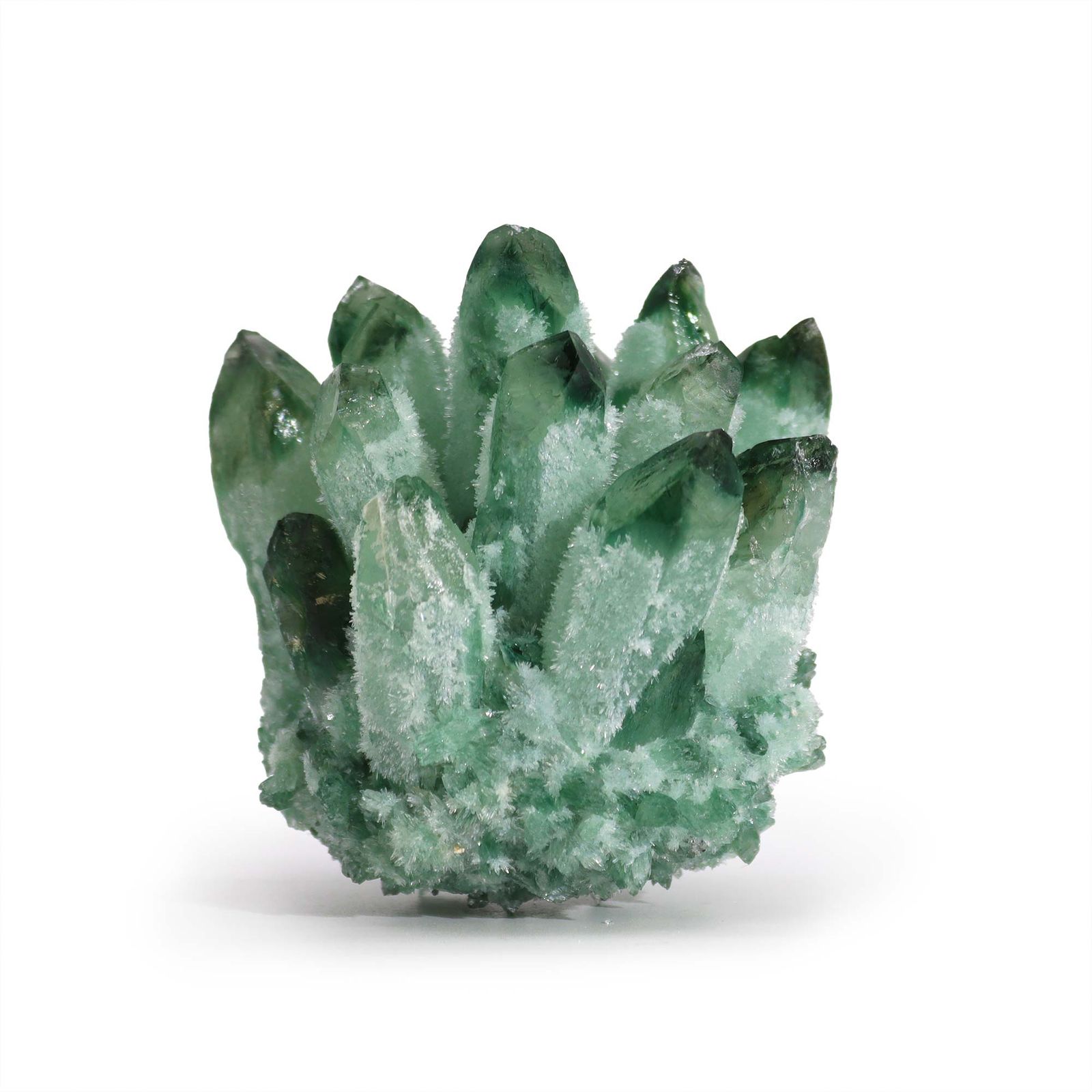 Crafted kvarts-cluster – Green Ghost (ca. 250–300 g)