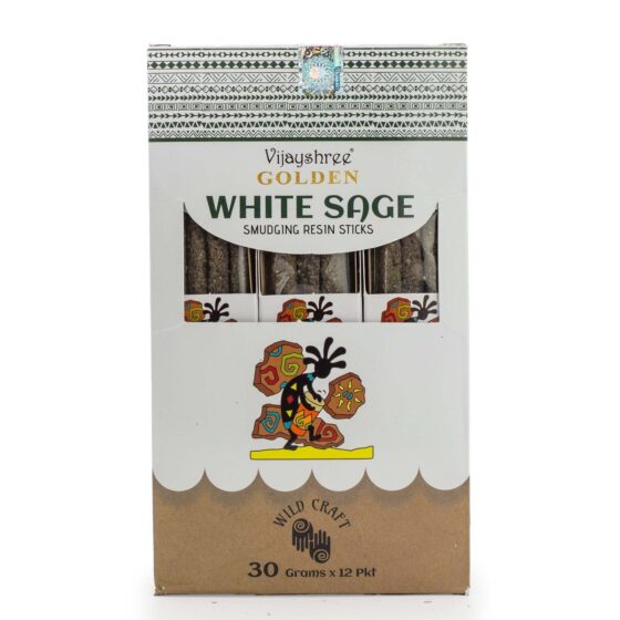 Golden Smudging Resin røgelsespinde – Hvid Salvie - Billede 2