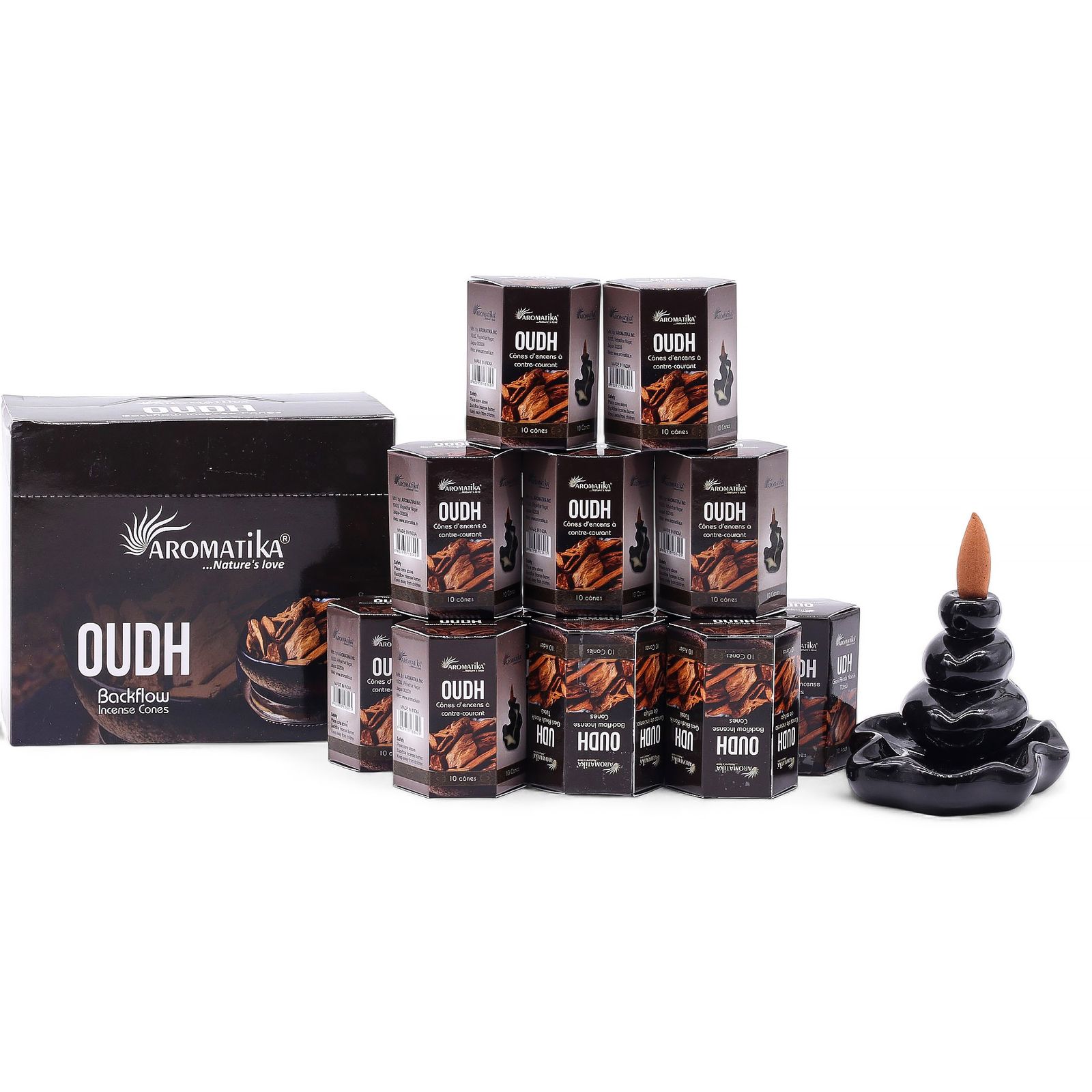 Backflow røgelseskegler – Oudh (10 stk)