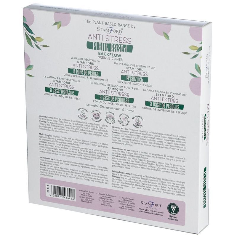 Stamford Plant Based backflow røgelseskegler – Anti Stress