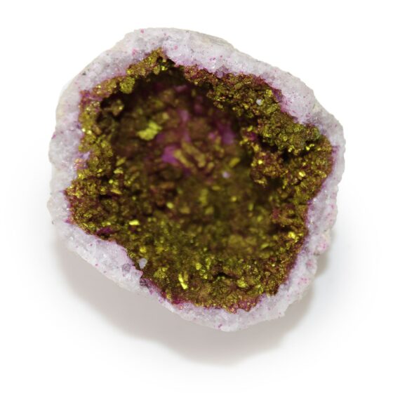 Farvede calcitgeoder – pink + guld - Billede 2