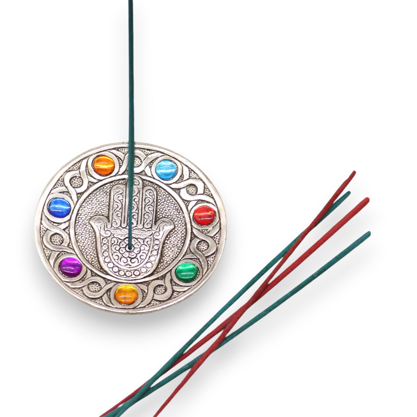 Syv Chakra røgelsesholder – Hamsa (11,5 cm)