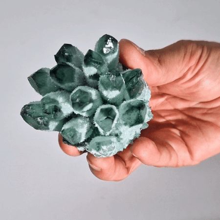 Crafted kvarts-cluster – Green Ghost (ca. 250–300 g) - Billede 3